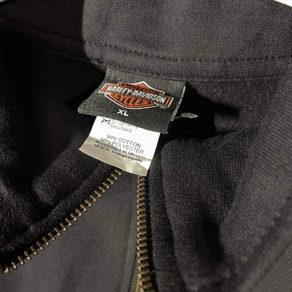 Vintage 2002 Harley-Davidson Sturgis South Dakota Quarter Zip Sweatshirt XL Blck - Picture 4 of 7